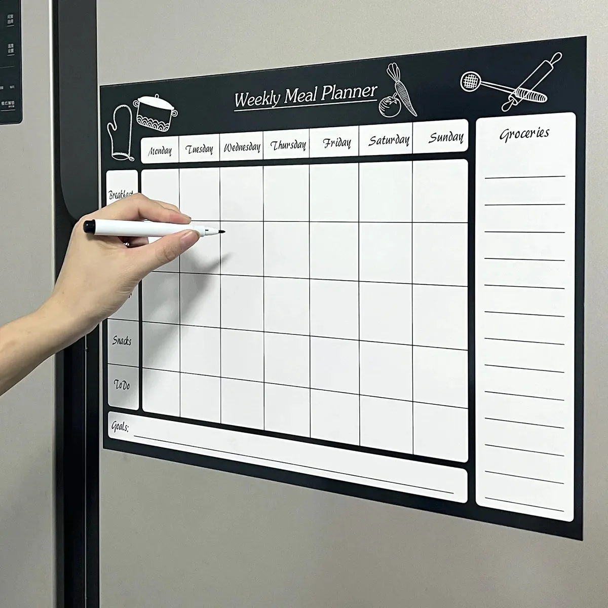 Planning magnétique hebdomadaire