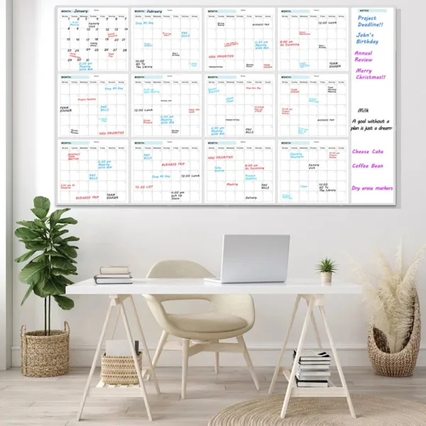 Grand calendrier mural pour planning