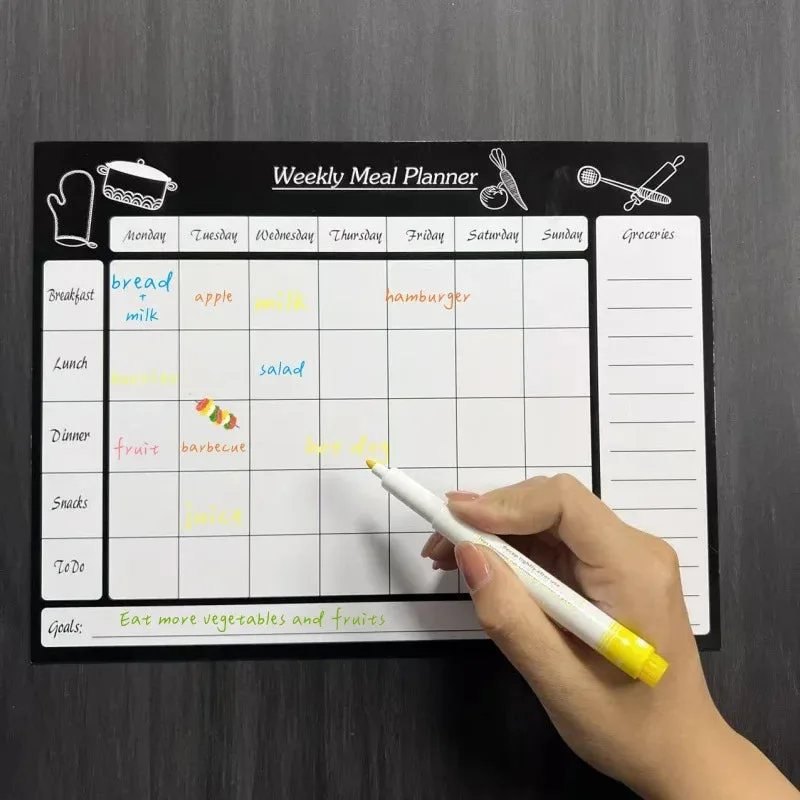 Planning magnétique hebdomadaire