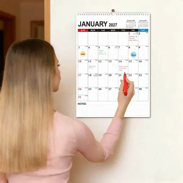 Calendrier mensuel mural