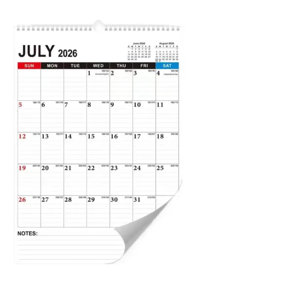Calendrier mensuel mural