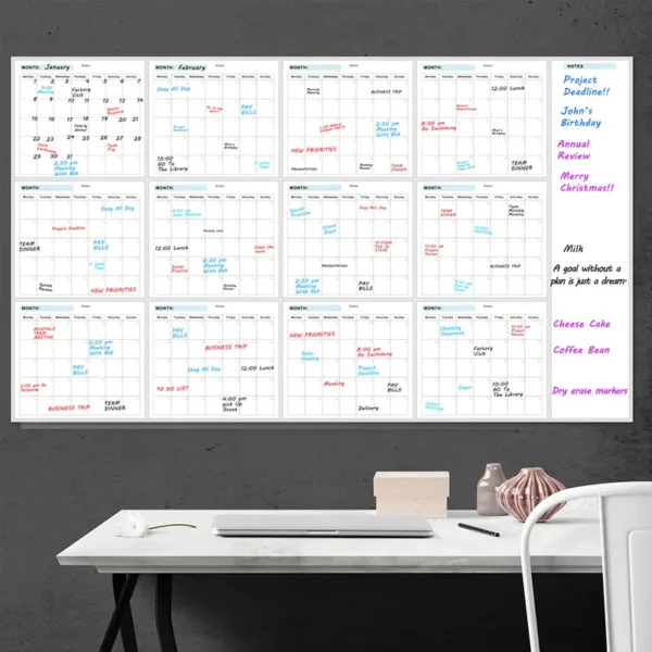 Grand calendrier mural pour planning