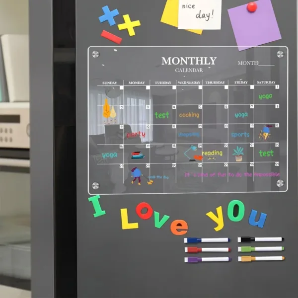 Calendrier acrylique frigo