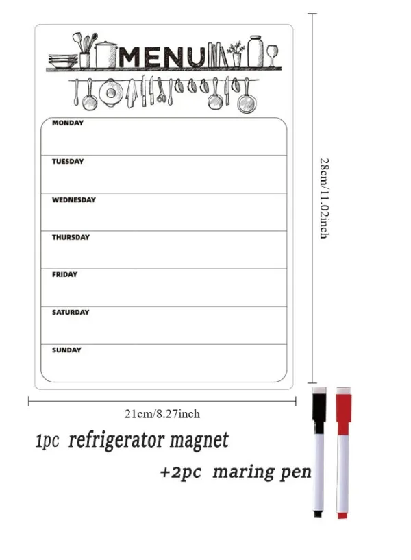 Planning magnétique hebdomadaire
