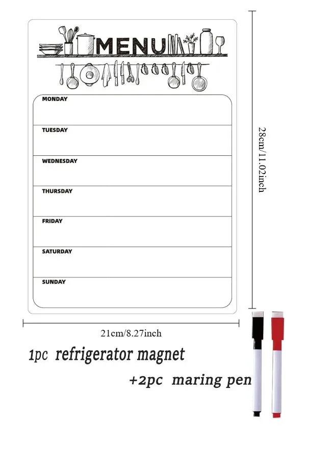 Planning magnétique hebdomadaire
