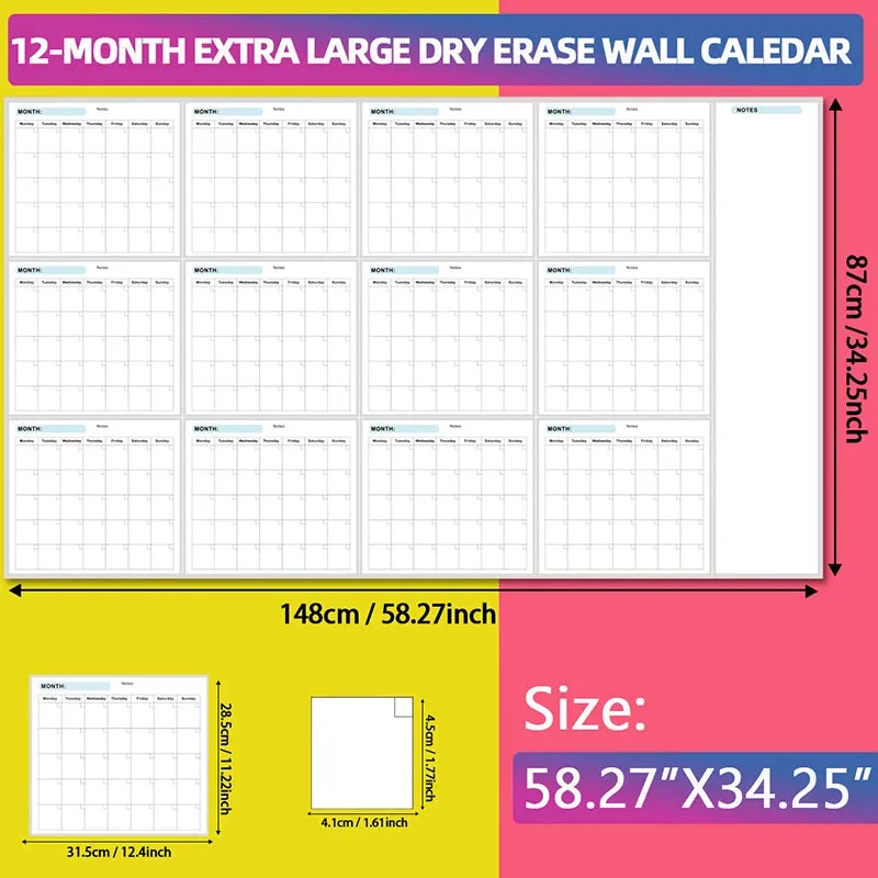 Grand calendrier mural pour planning
