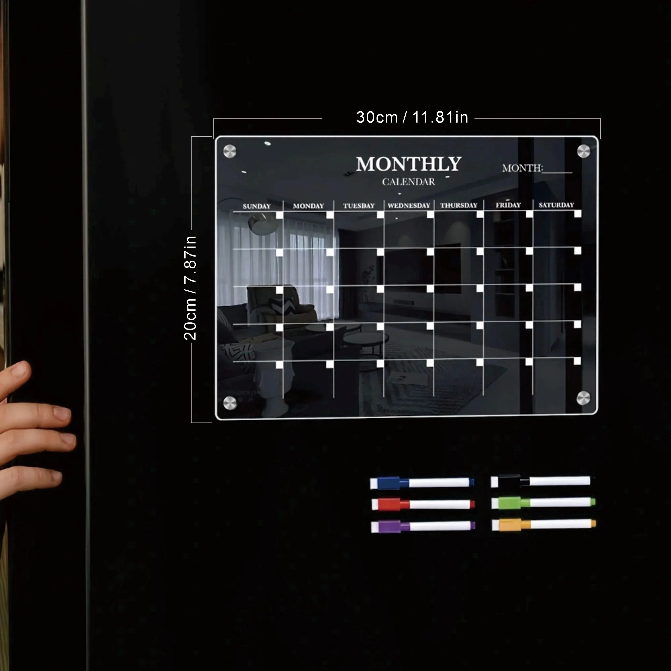 Calendrier acrylique frigo