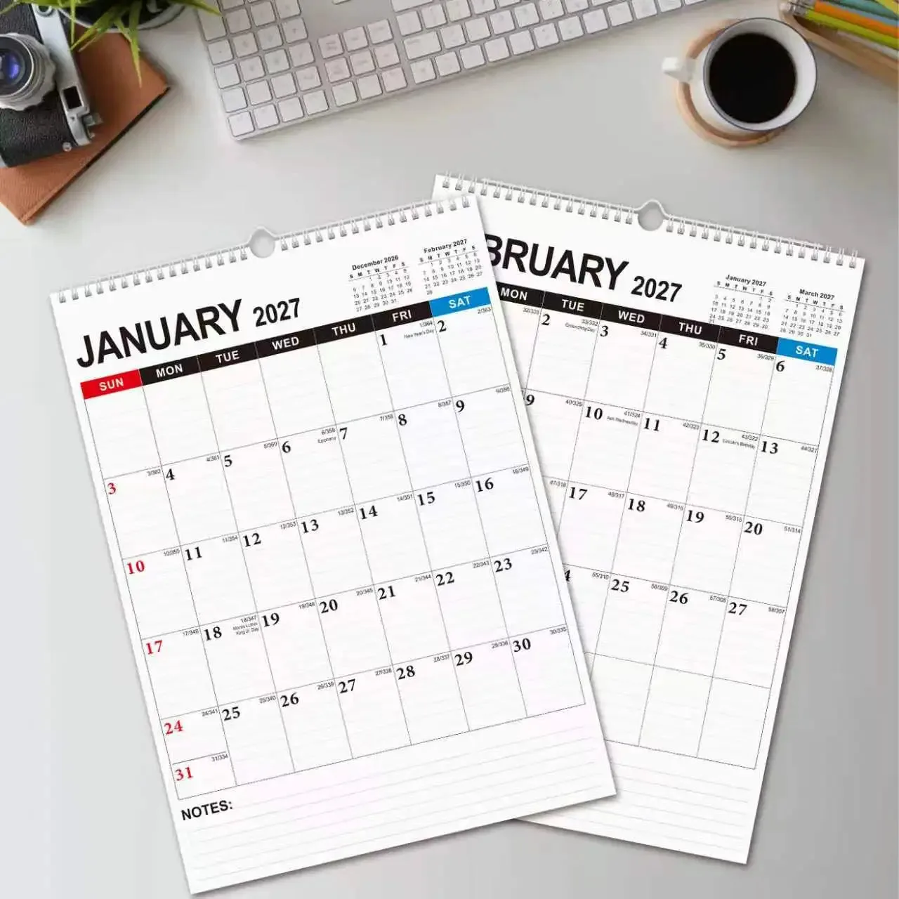 Calendrier mensuel mural